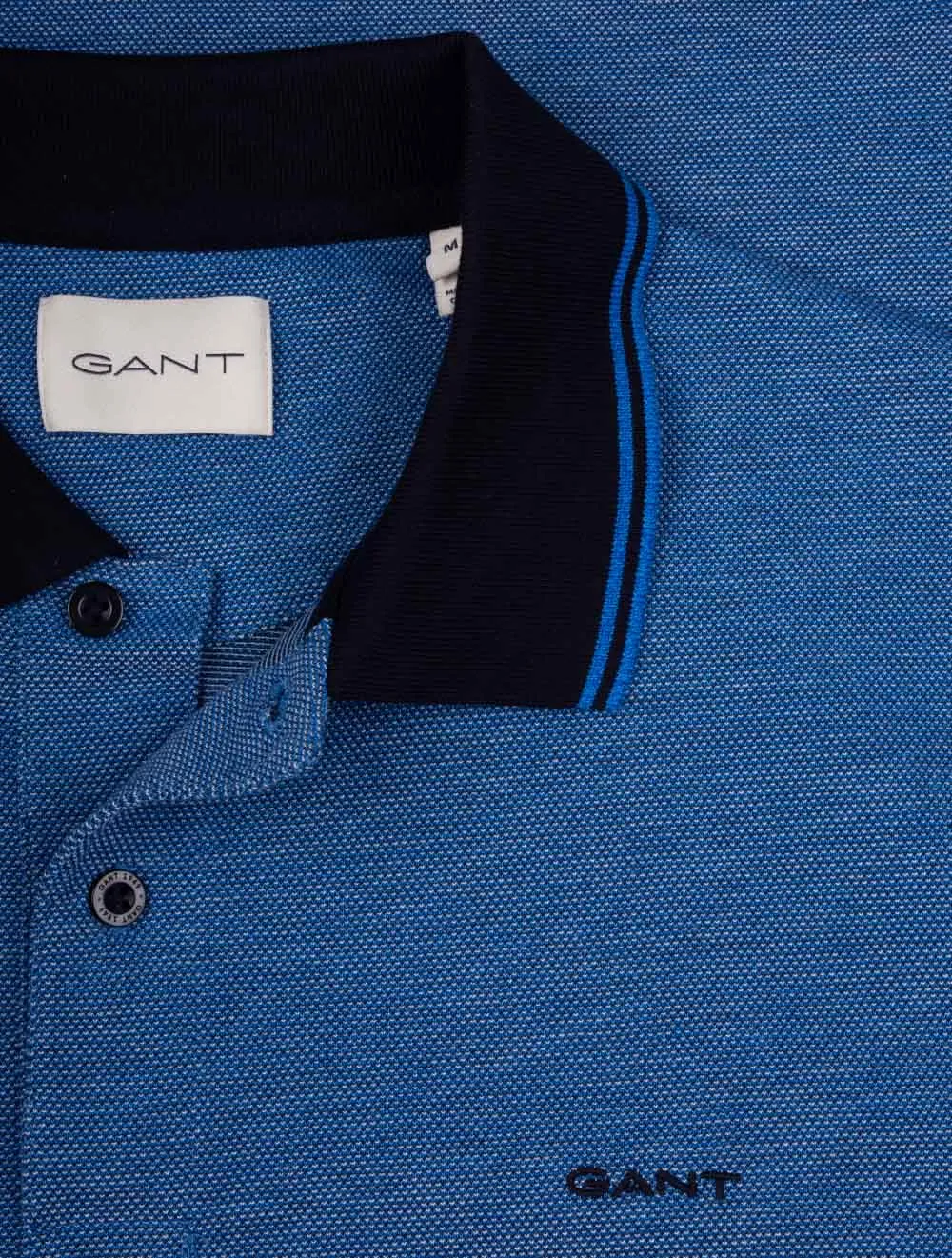 4-Colour Oxford Short Sleeve Piqué Polo Day Blue