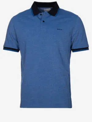 4-Colour Oxford Short Sleeve Piqué Polo Day Blue