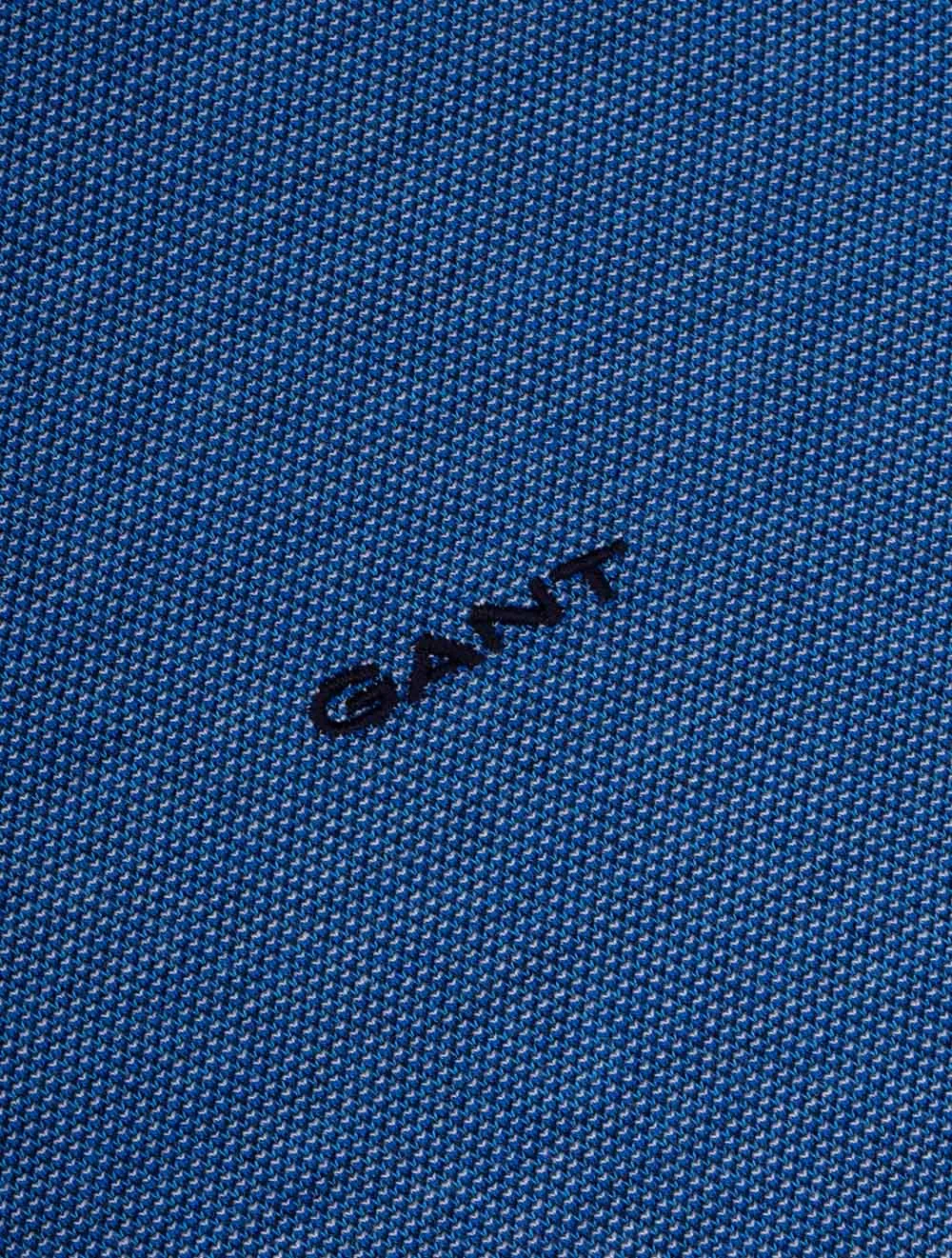 4-Colour Oxford Short Sleeve Piqué Polo Day Blue