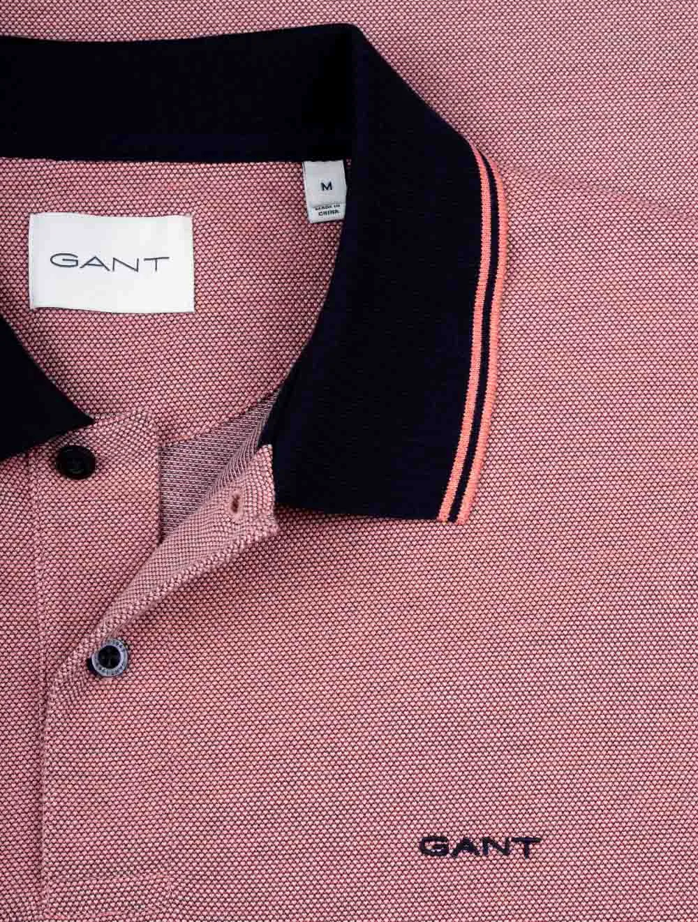 4-Colour Oxford Short Sleeve Piqué Polo Watermelon Red