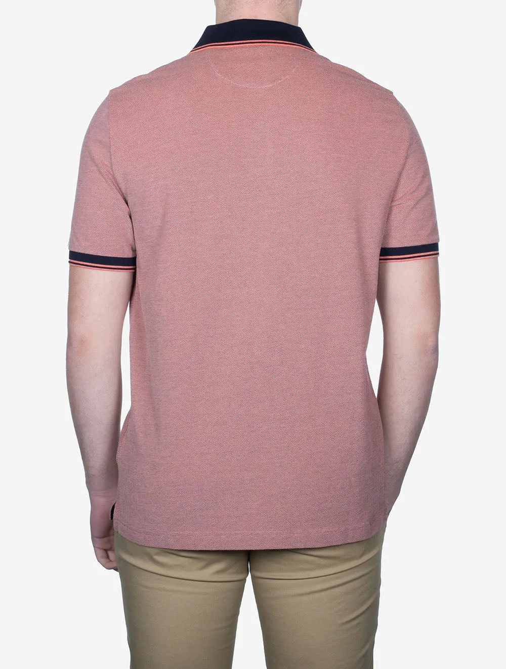 4-Colour Oxford Short Sleeve Piqué Polo Watermelon Red