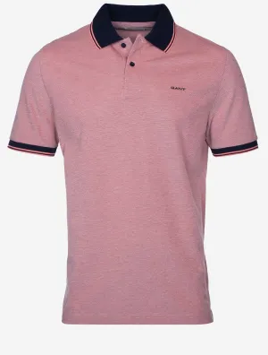 4-Colour Oxford Short Sleeve Piqué Polo Watermelon Red