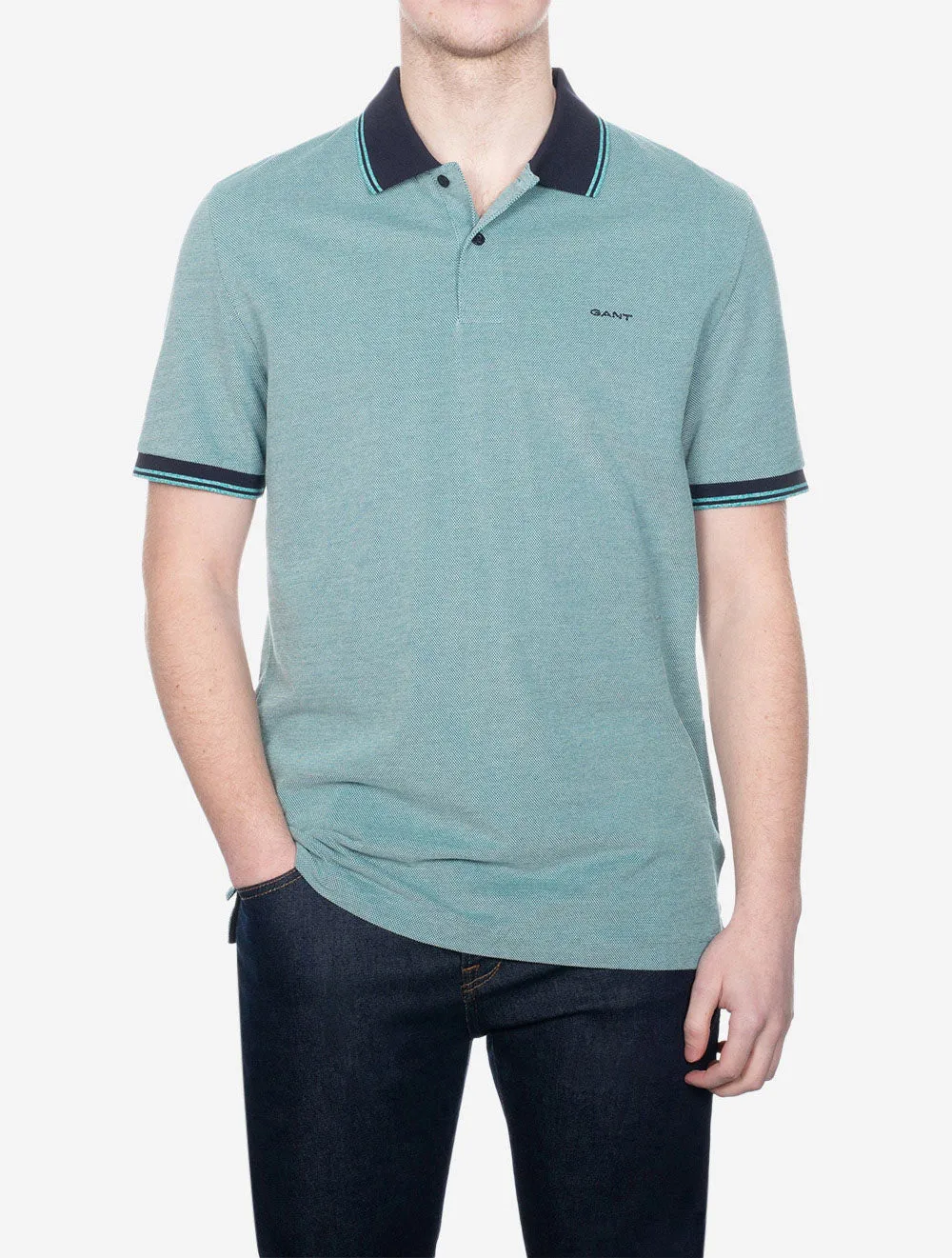 4 Colour Oxford Short Sleeve Pique Polo Ocean Turquosie