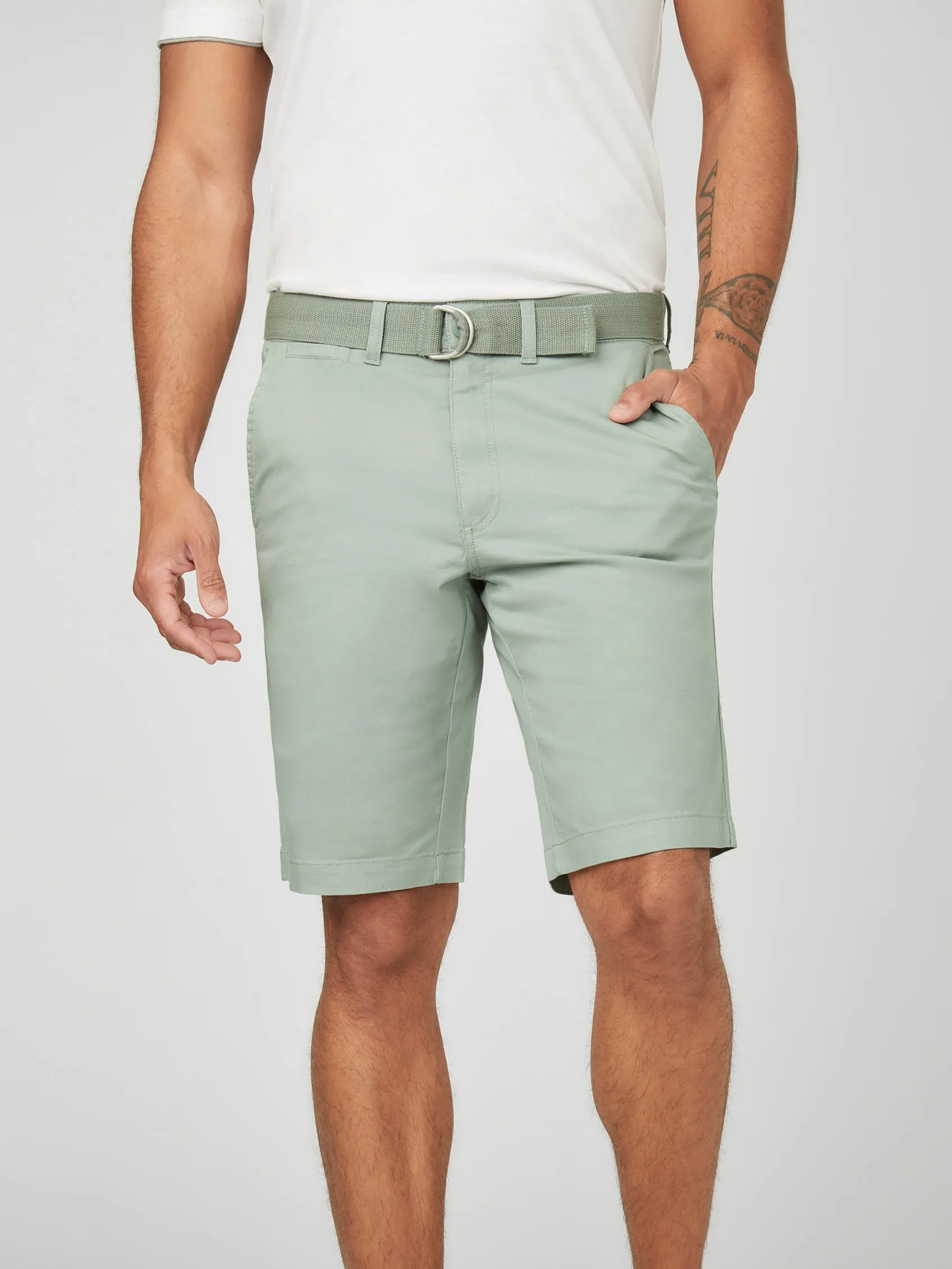 Abel Stretch Flat-Front Shorts