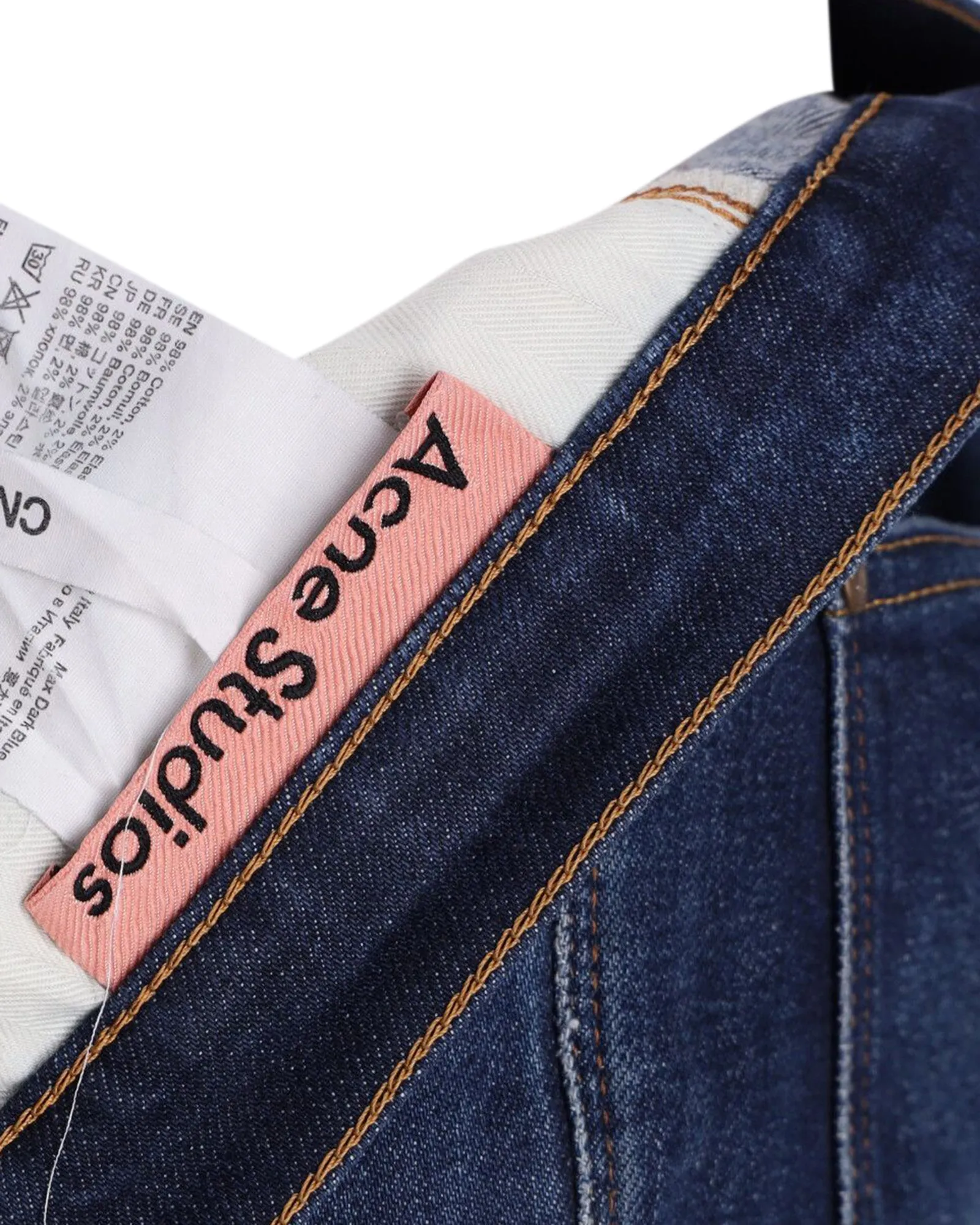 Acne Studios Max Slim Fit Jeans in Dark Blue Cotton Denim