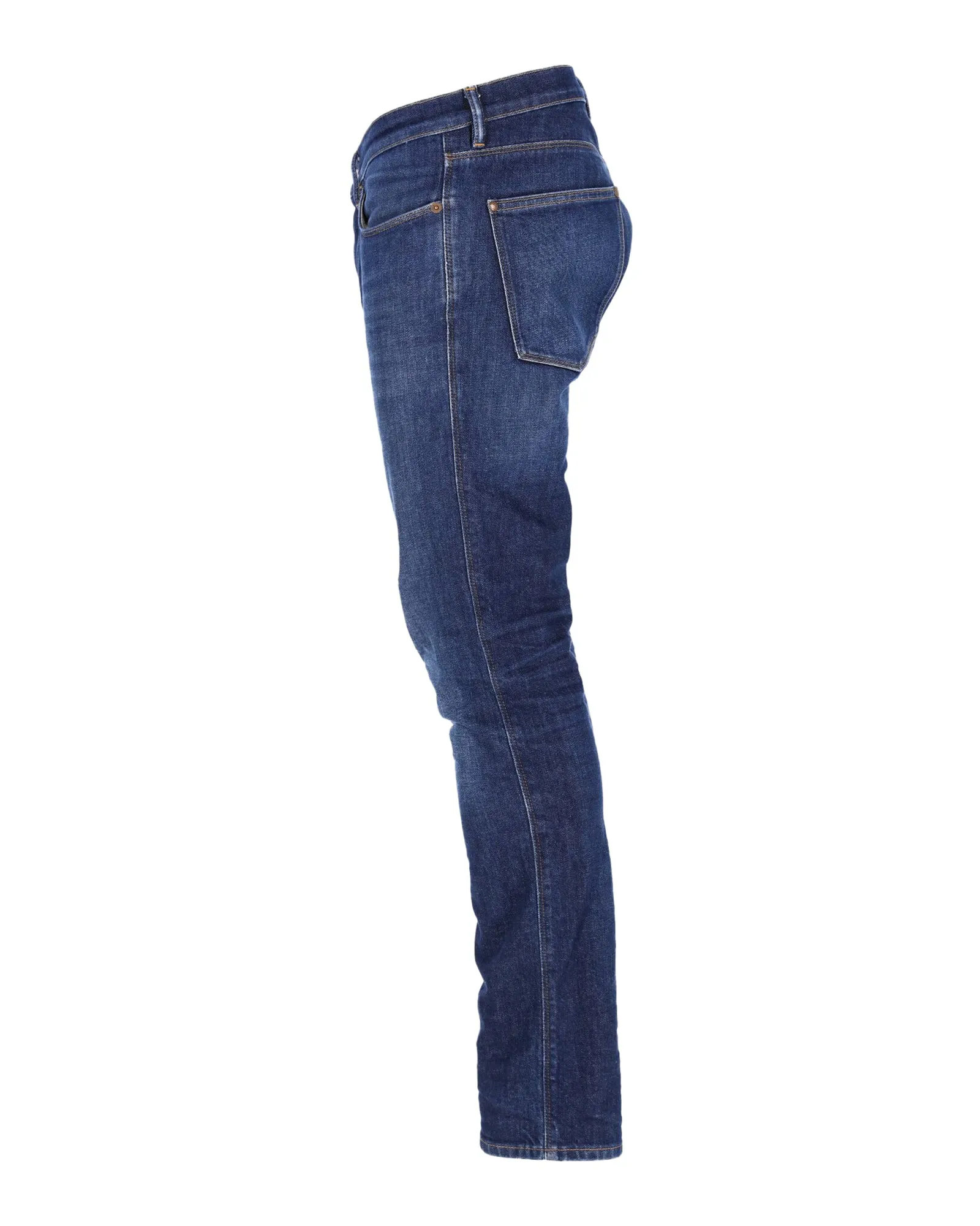 Acne Studios Max Slim Fit Jeans in Dark Blue Cotton Denim