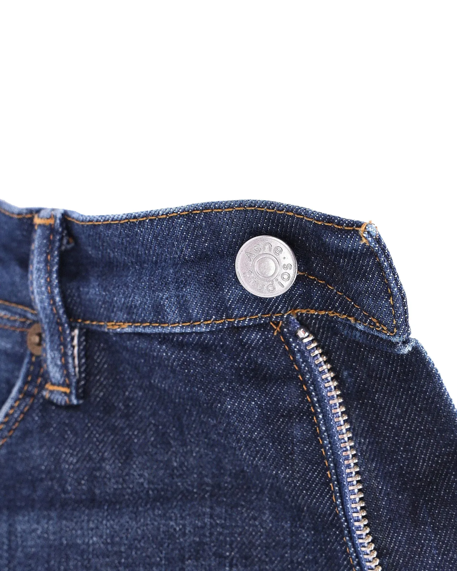Acne Studios Max Slim Fit Jeans in Dark Blue Cotton Denim