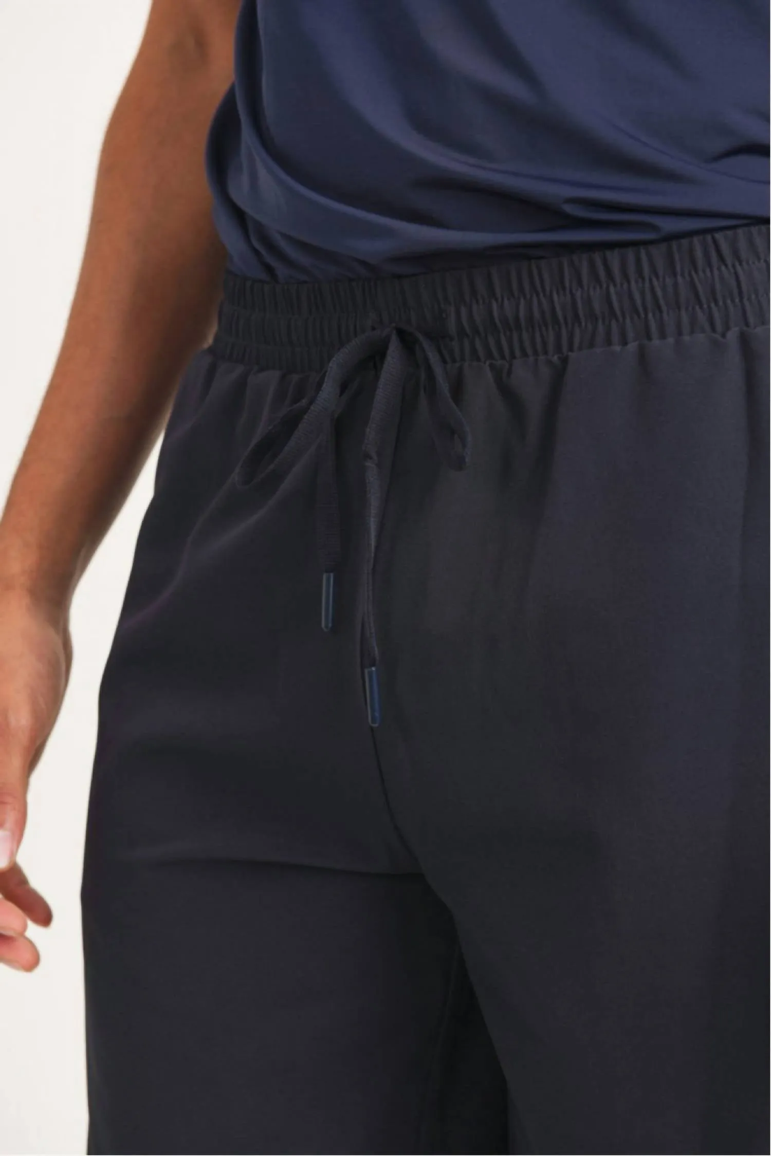 Active Drawstring Shorts With Zippered Pouch In Navy