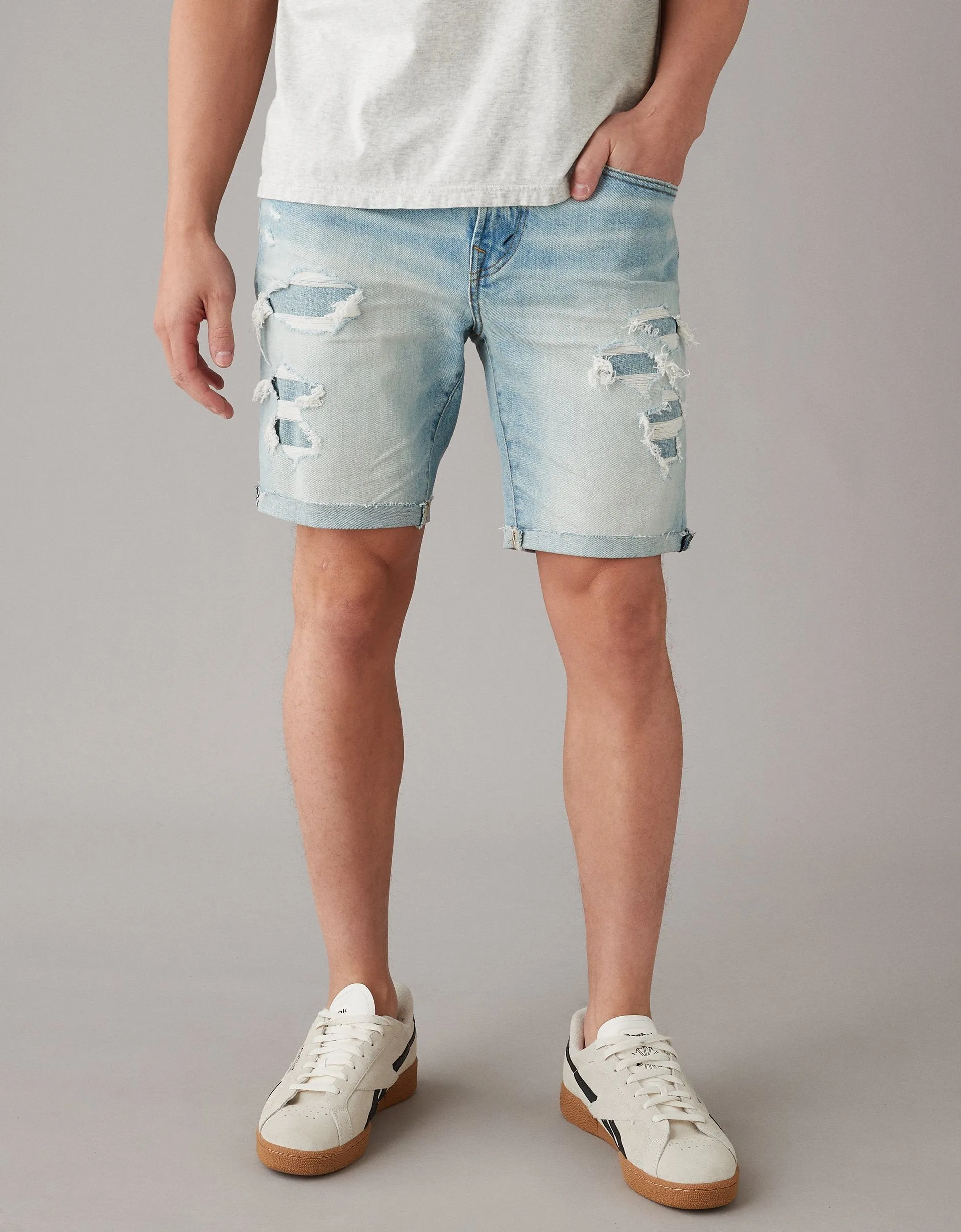 AE EasyFlex 9" Athletic Patched Denim Short