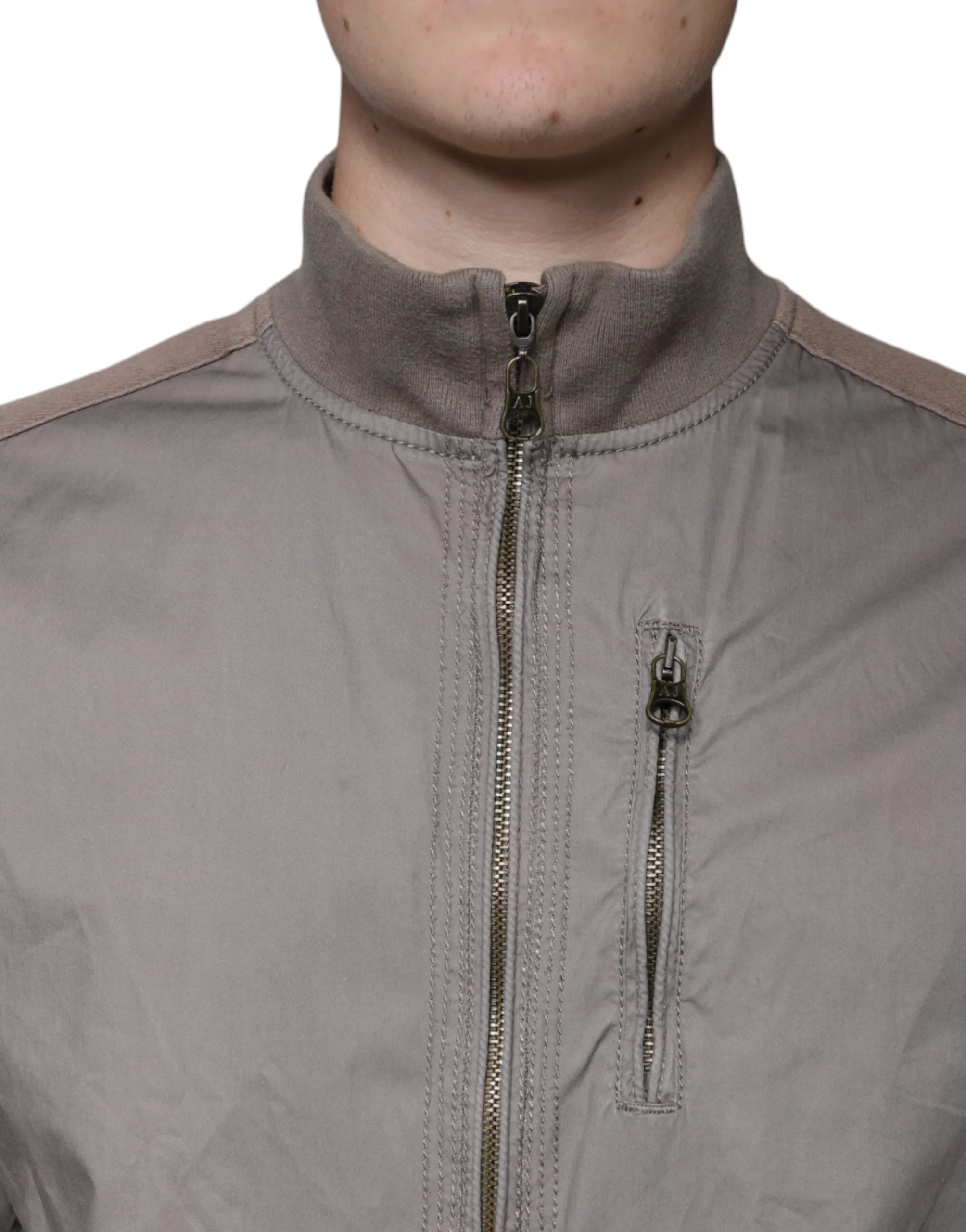 Armani Jeans  Cotton Full Zip Bomber Logo Men's Jacket