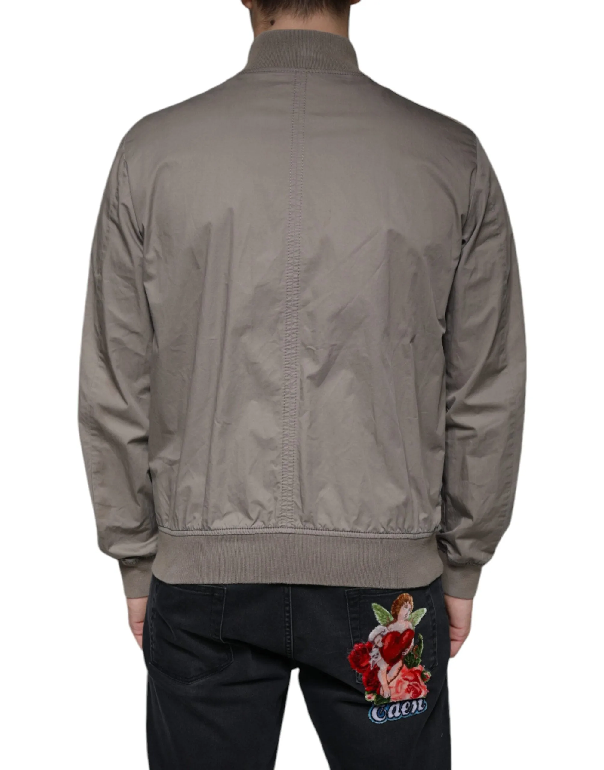 Armani Jeans  Cotton Full Zip Bomber Logo Men's Jacket