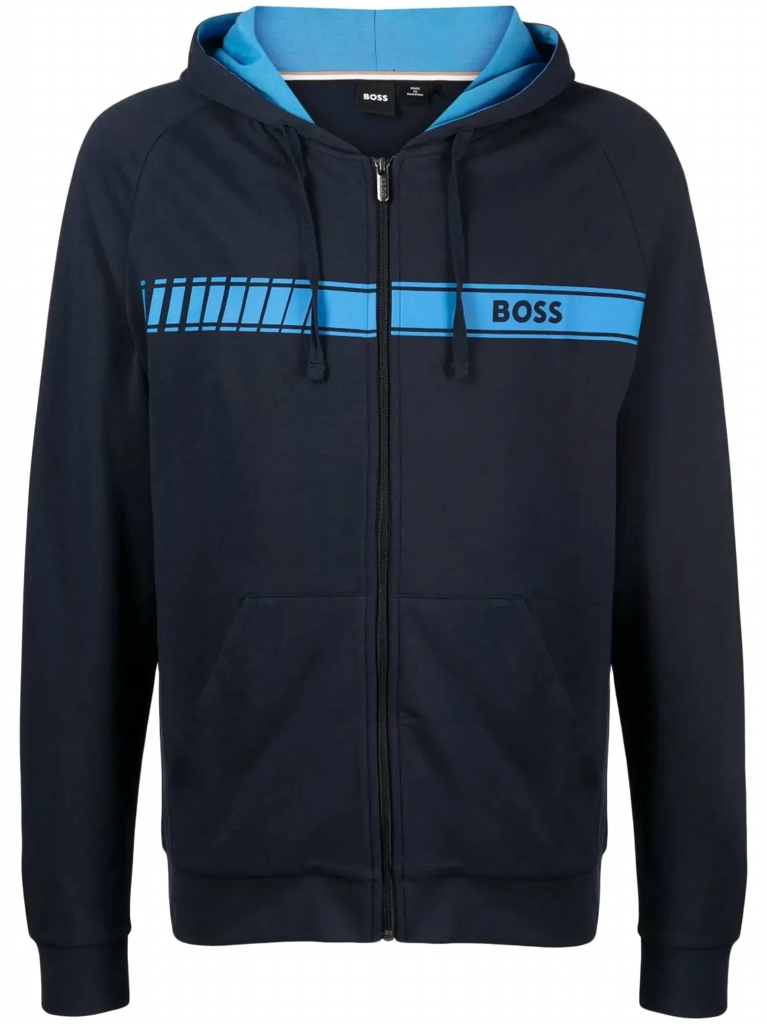 Authentic Zip Up Hooded Sweatshirt In Navy Blue