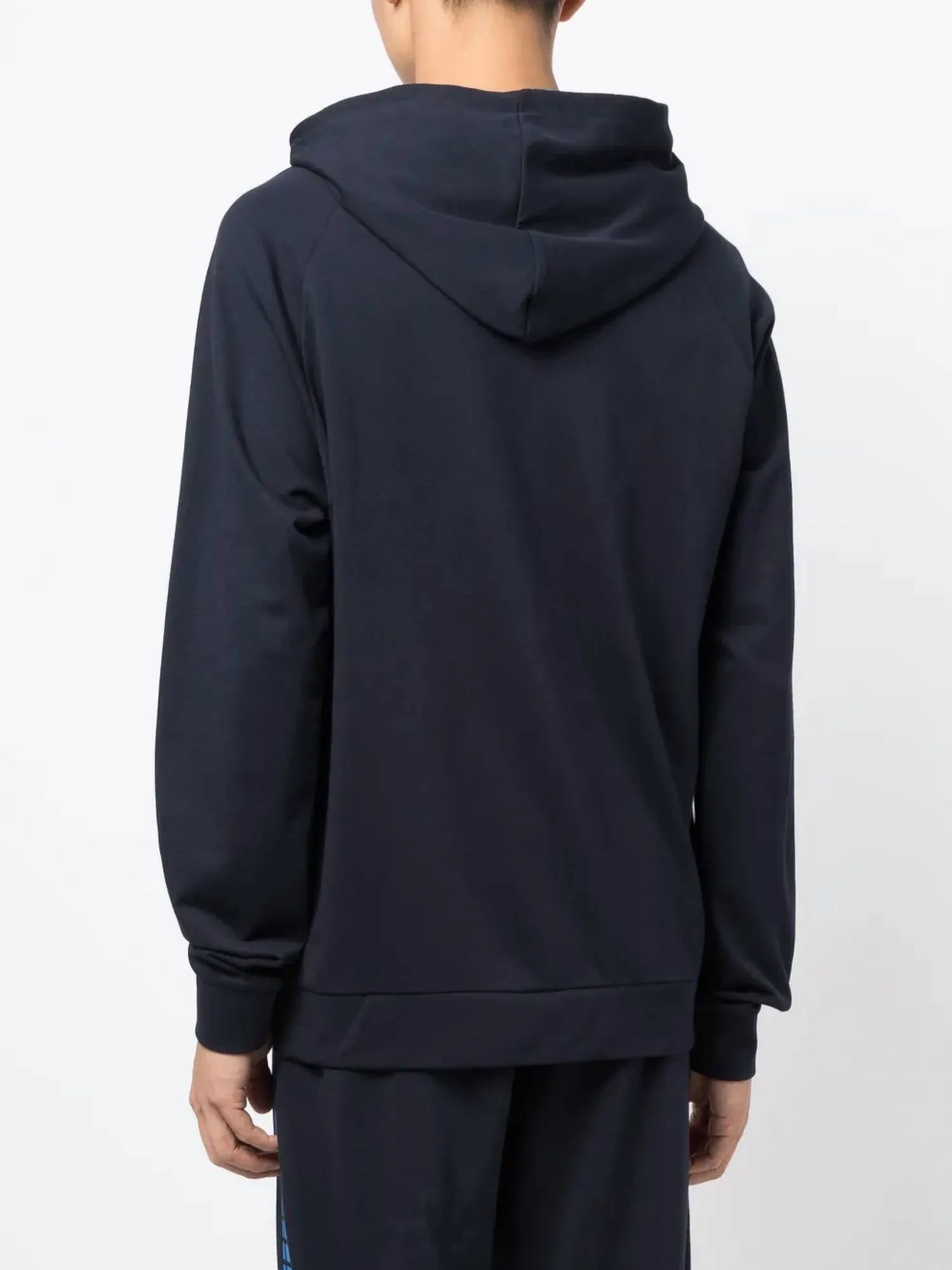 Authentic Zip Up Hooded Sweatshirt In Navy Blue