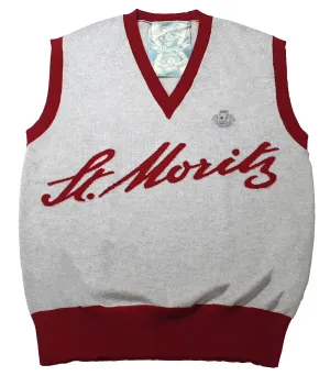 Bally 6302917 Silver Logo Cashmere Knit Wool Vest