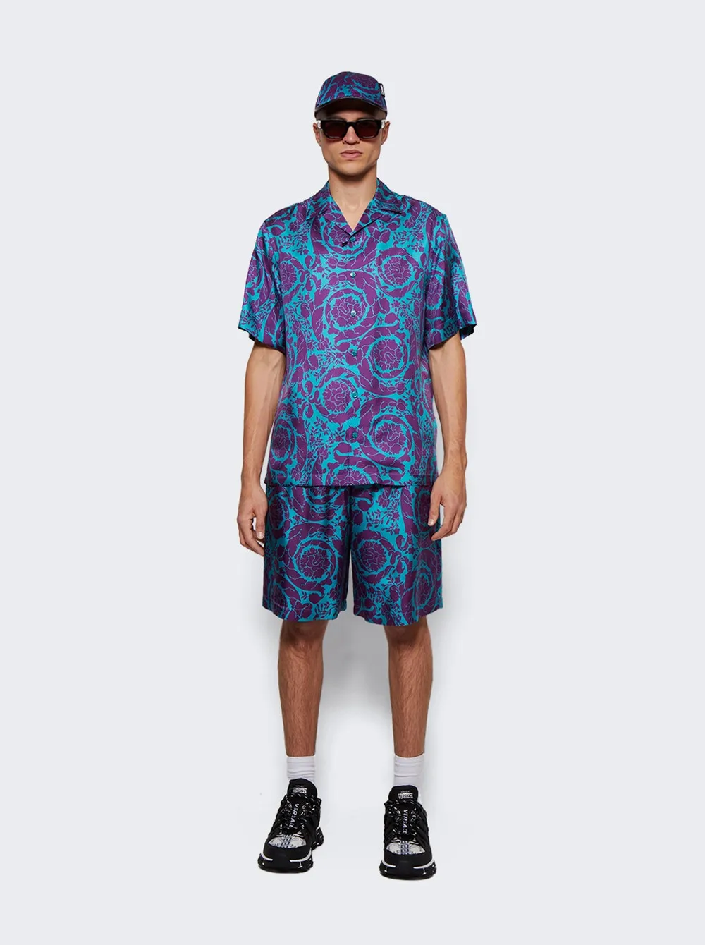 Barocco Silhouette Silk Shorts