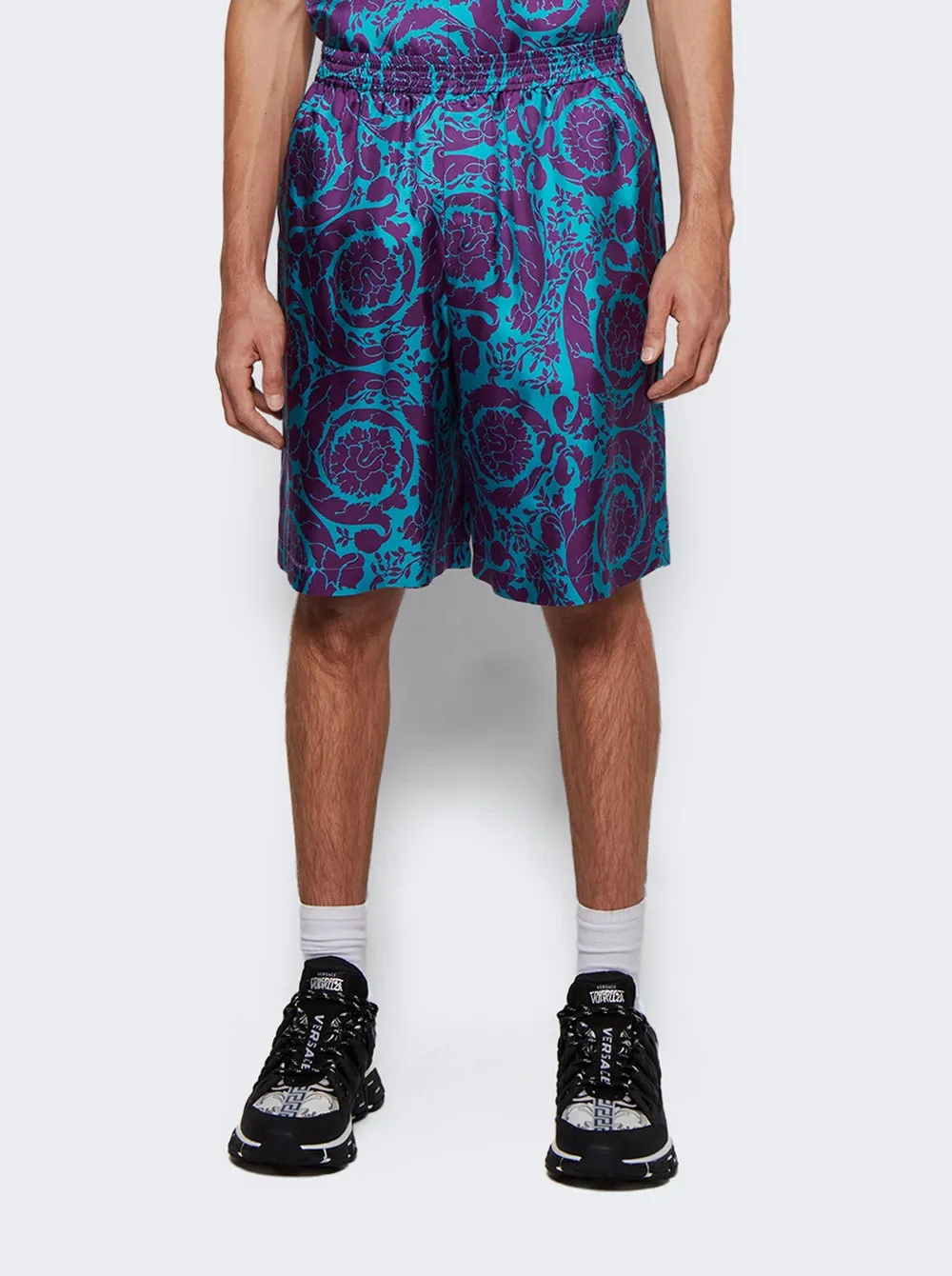 Barocco Silhouette Silk Shorts
