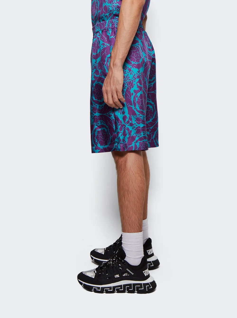 Barocco Silhouette Silk Shorts
