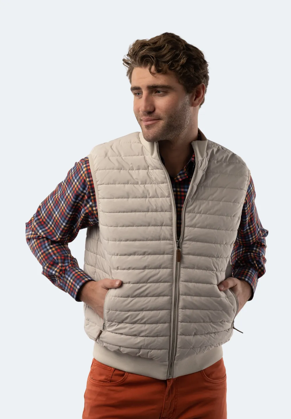 Beige Quilted Vest