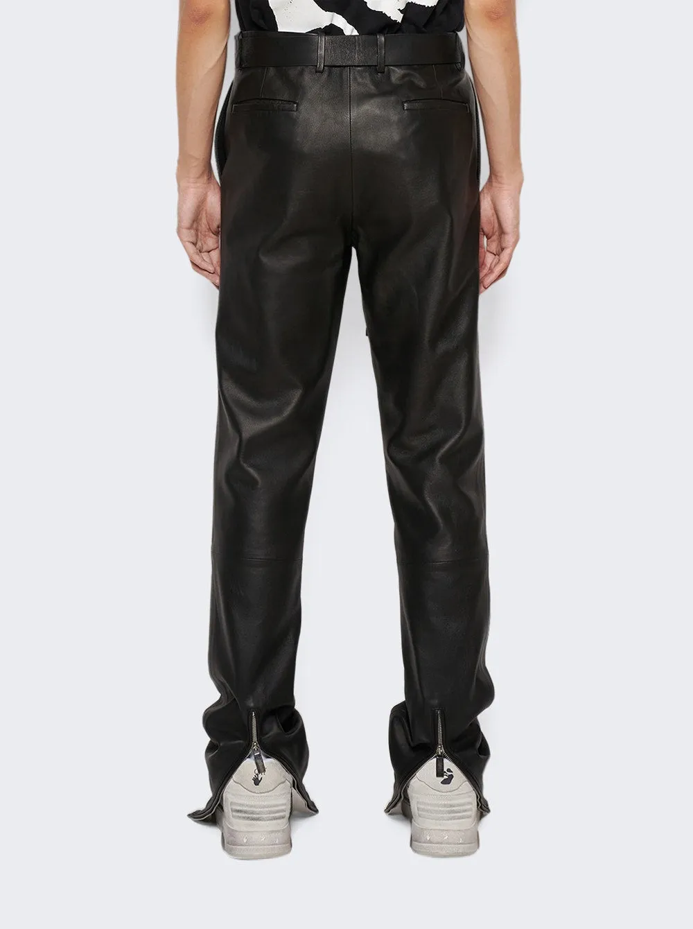 Belted Leather Super Skinny Pants