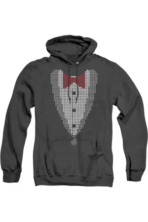 Big Bang Theory Pixelated Tux Adult Heather Hoodie / Hooded Sweatshirt