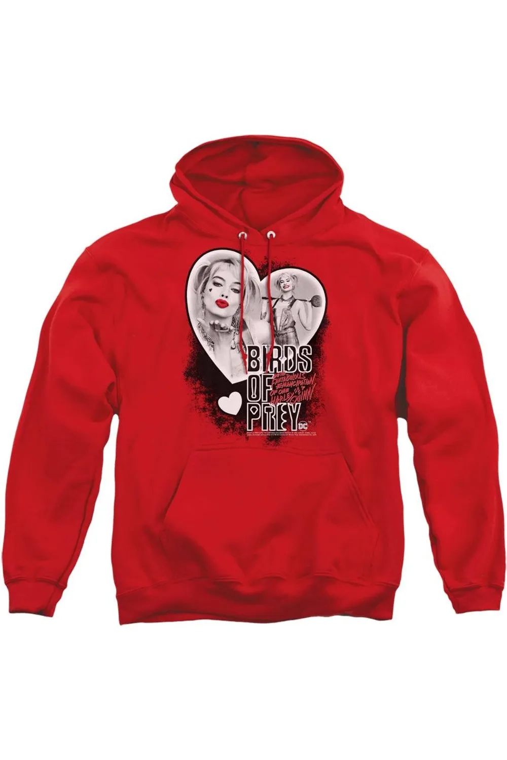 Birds Of Prey Heart Harley Adult Pull Over Hoodie / Hooded Sweatshirt