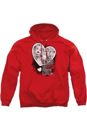 Birds Of Prey Heart Harley Adult Pull Over Hoodie / Hooded Sweatshirt