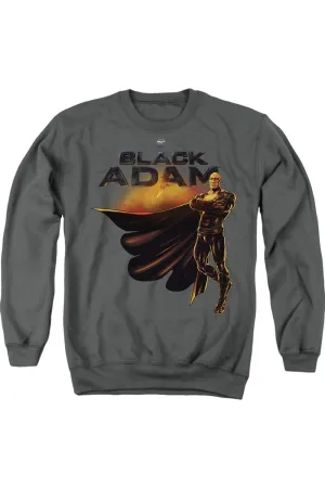 Black Adam Black Adam Logo With Character Adult Crewneck Sweatshirt