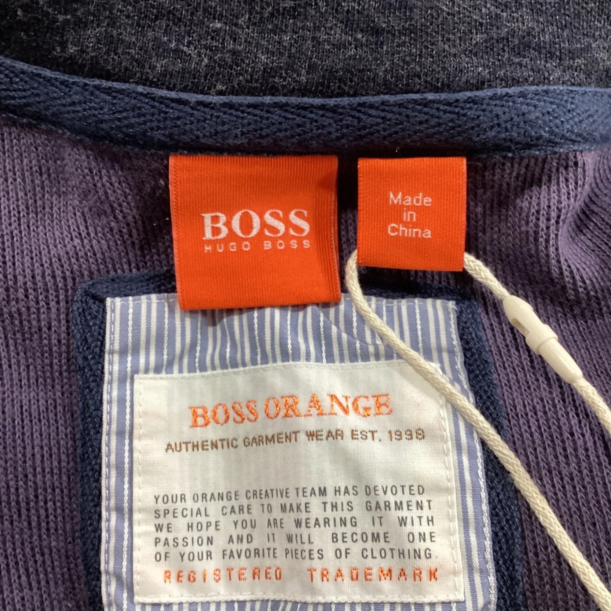 Boss by Hugo Boss Striped Zipped Sweater in Navy Blue Cotton