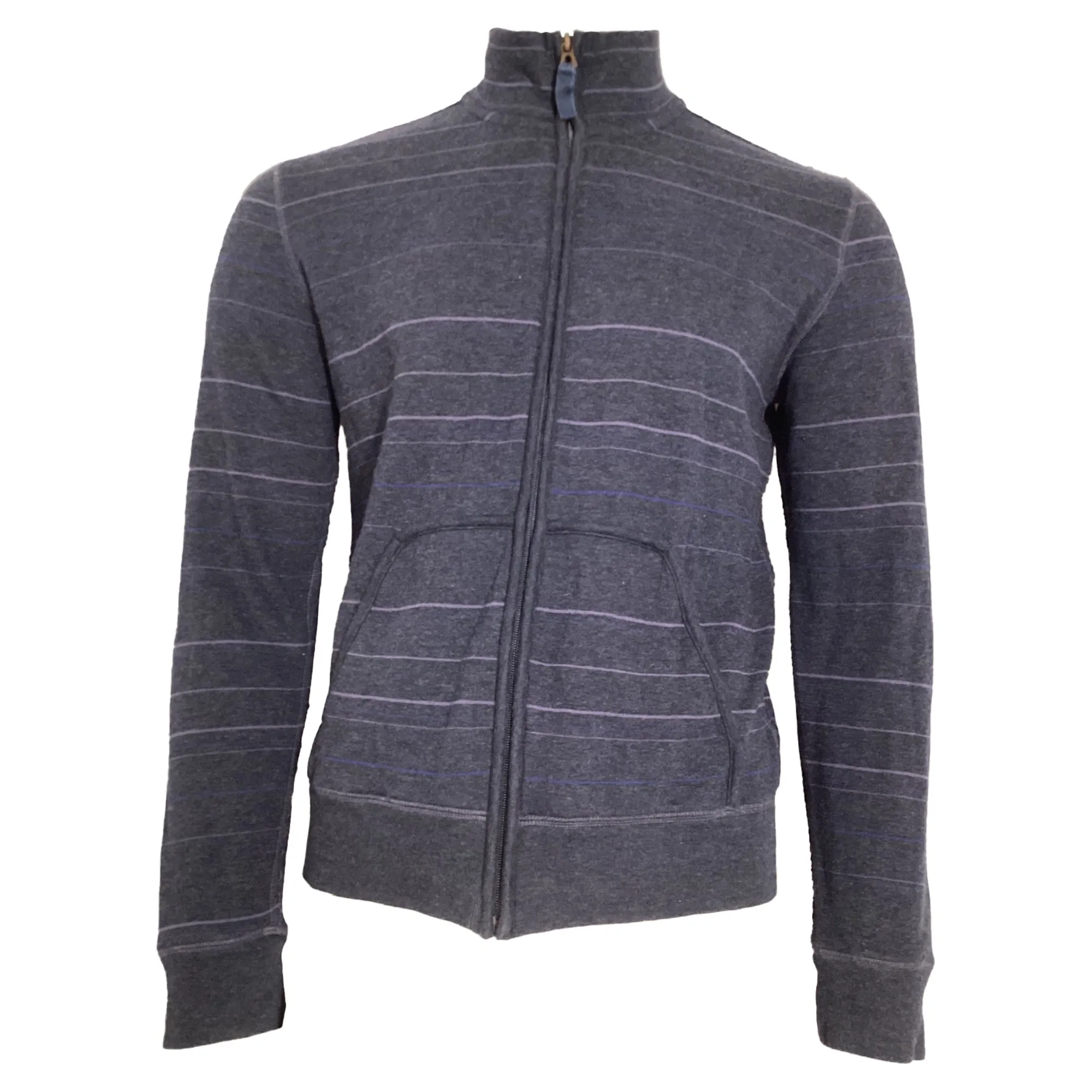 Boss by Hugo Boss Striped Zipped Sweater in Navy Blue Cotton