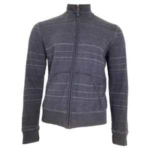 Boss by Hugo Boss Striped Zipped Sweater in Navy Blue Cotton