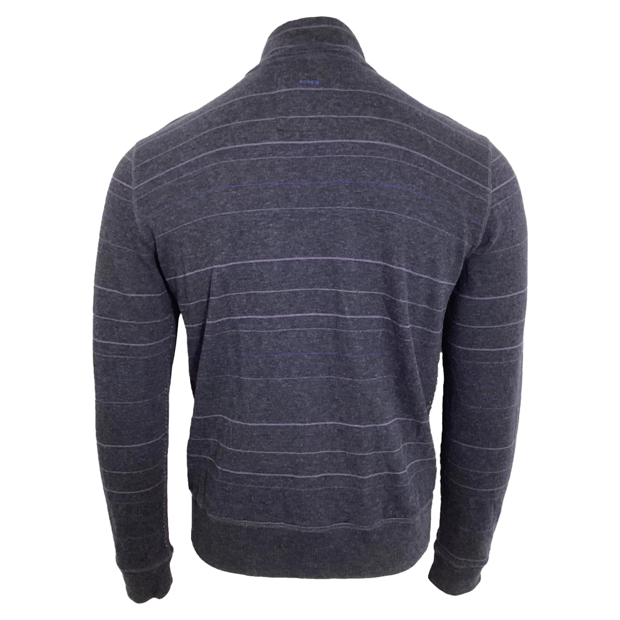 Boss by Hugo Boss Striped Zipped Sweater in Navy Blue Cotton