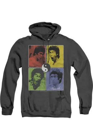 Bruce Lee Enter Color Block Adult Heather Hoodie