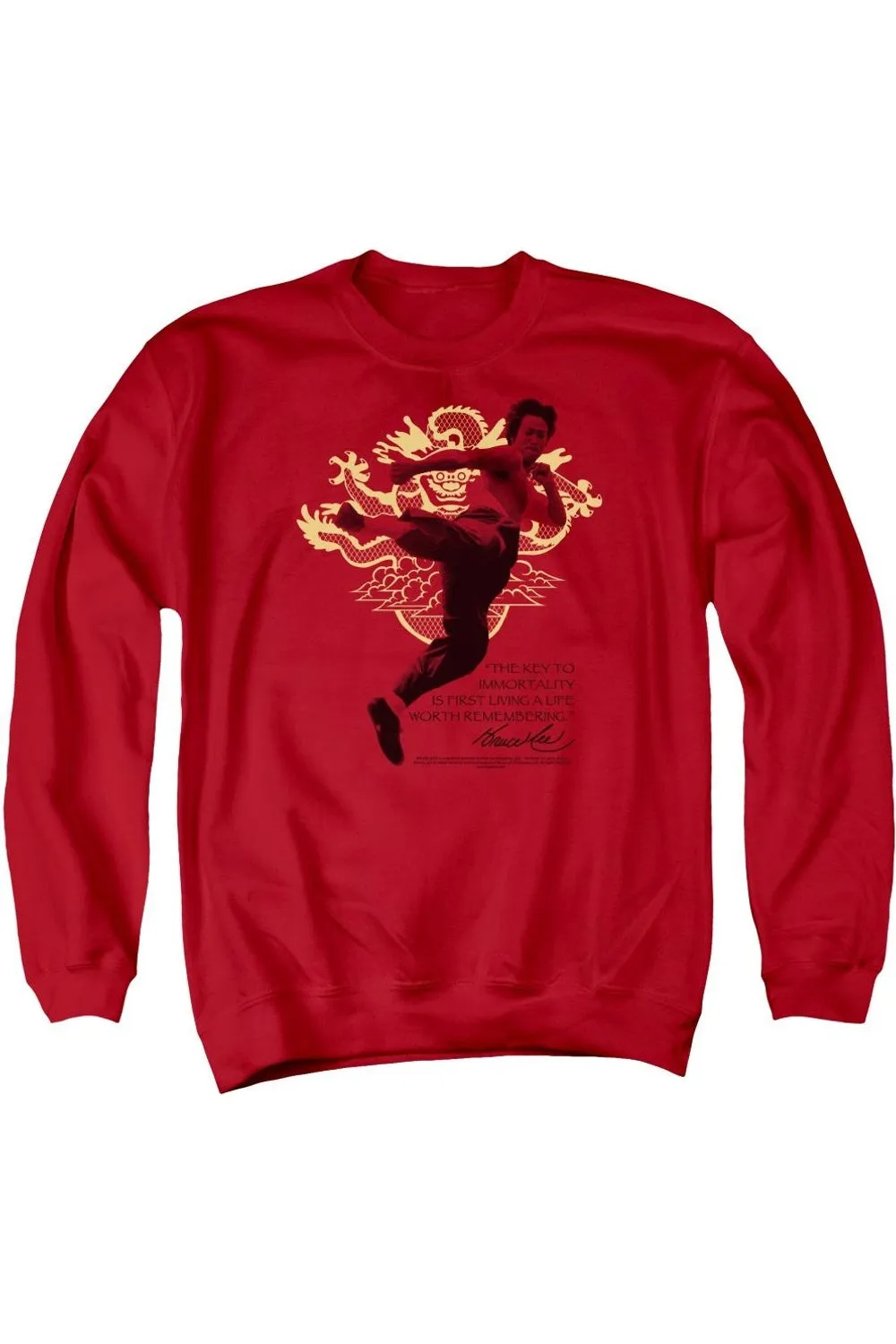 Bruce Lee Immortal Dragon Adult Crewneck Sweatshirt