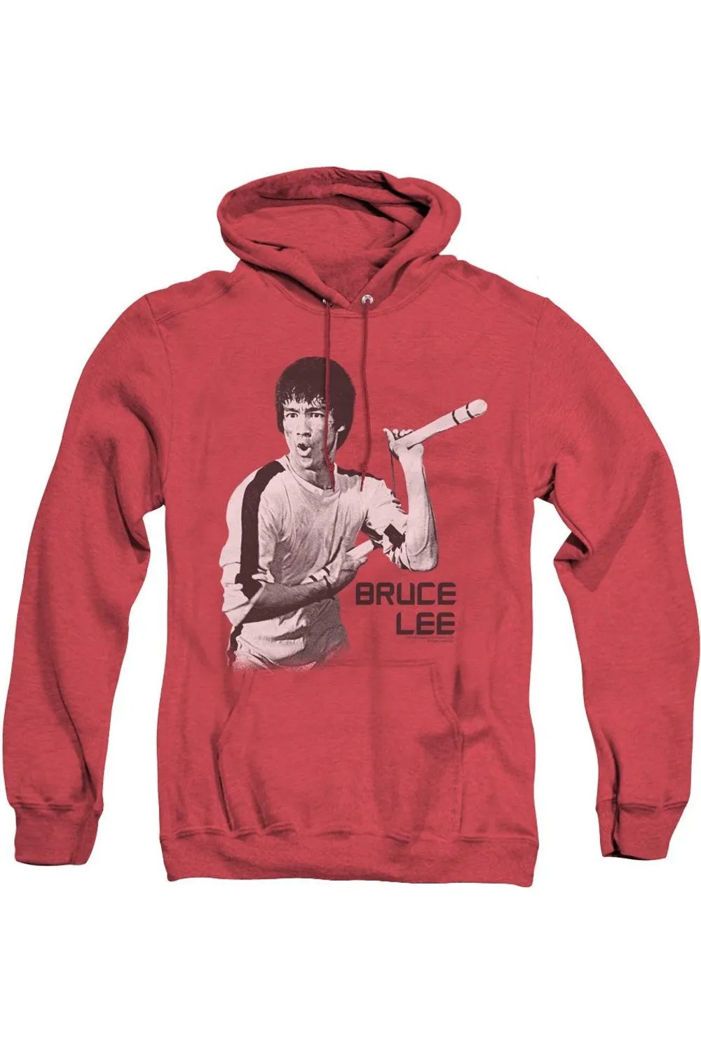 Bruce Lee Nunchucks Adult Heather Hoodie