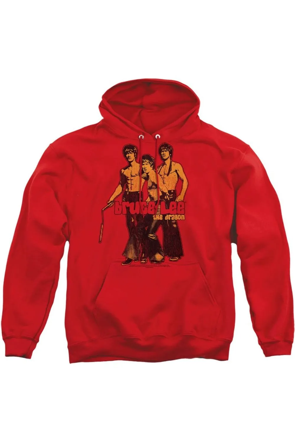 Bruce Lee Nunchucks Adult Pull Over Hoodie