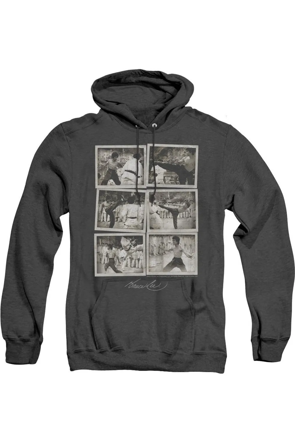 Bruce Lee Snap Shots Adult Heather Hoodie