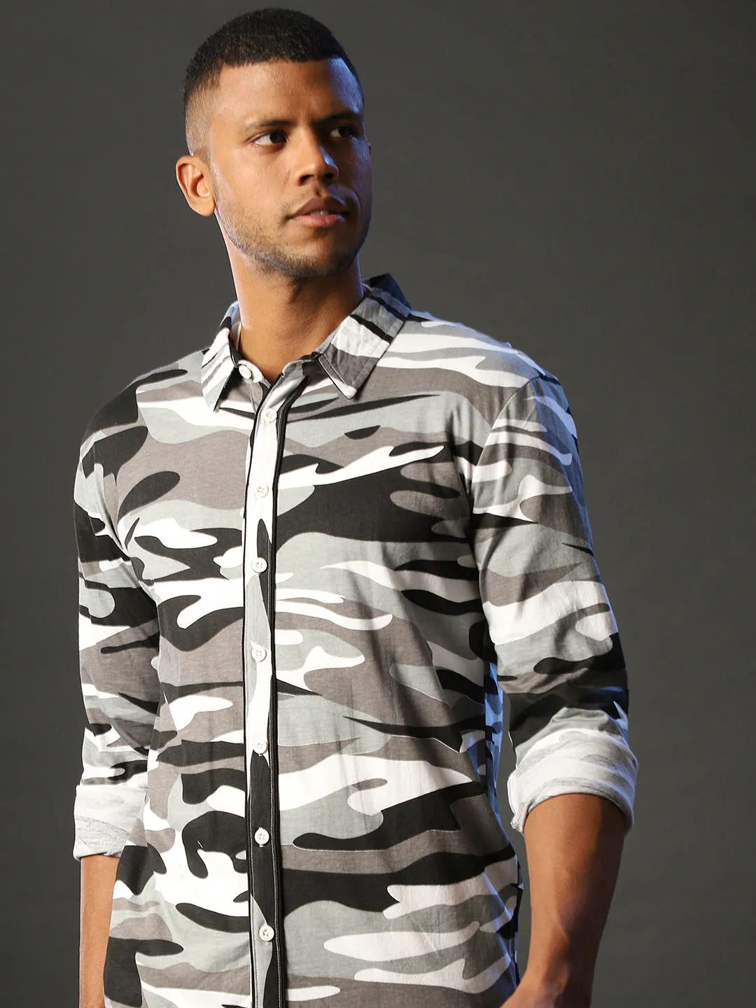 Campus Sutra Men Camouflage Full Sleeve Casual Shirts