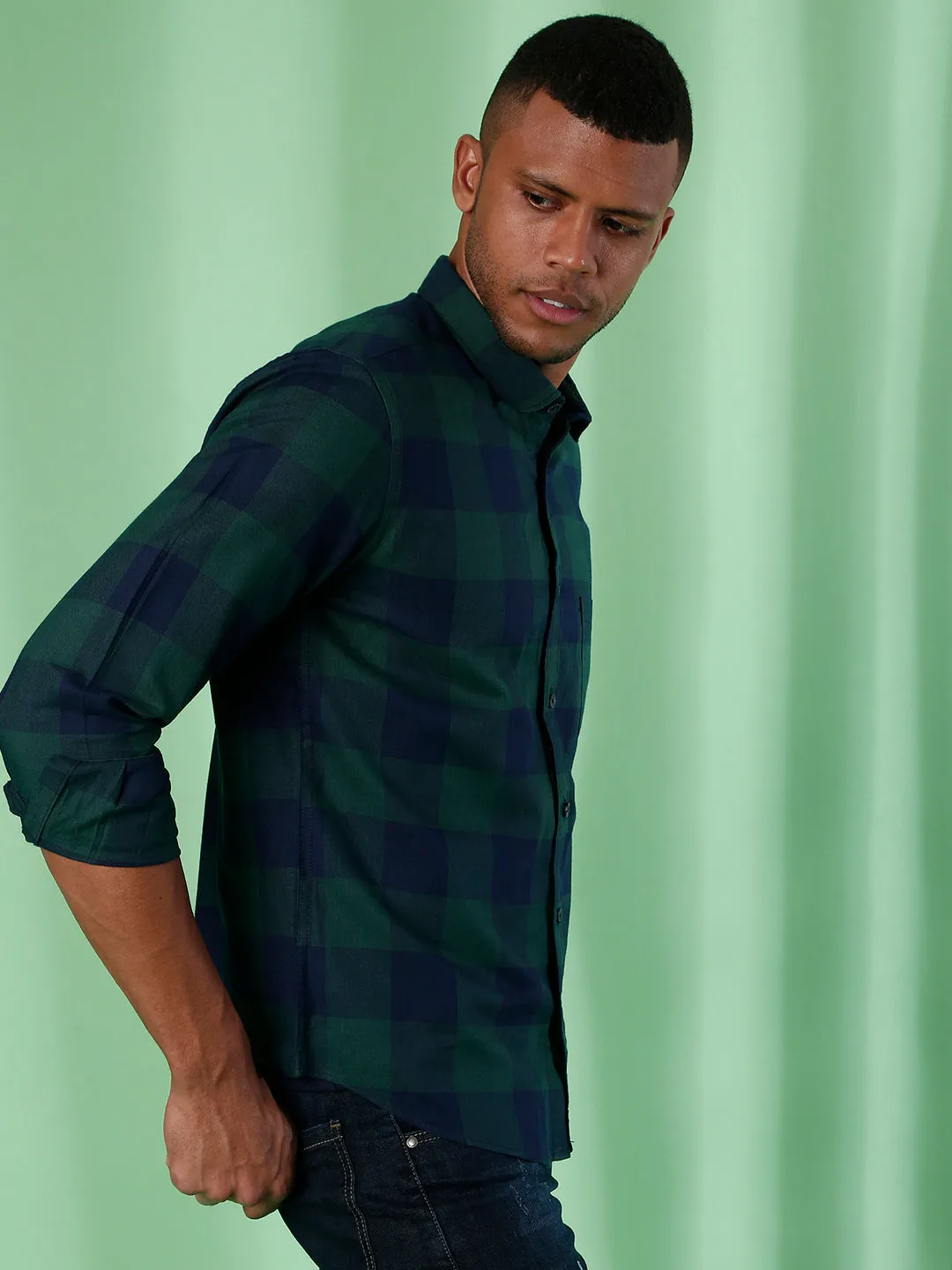 Campus Sutra Men Full Sleeve Checkered Casual Shirt