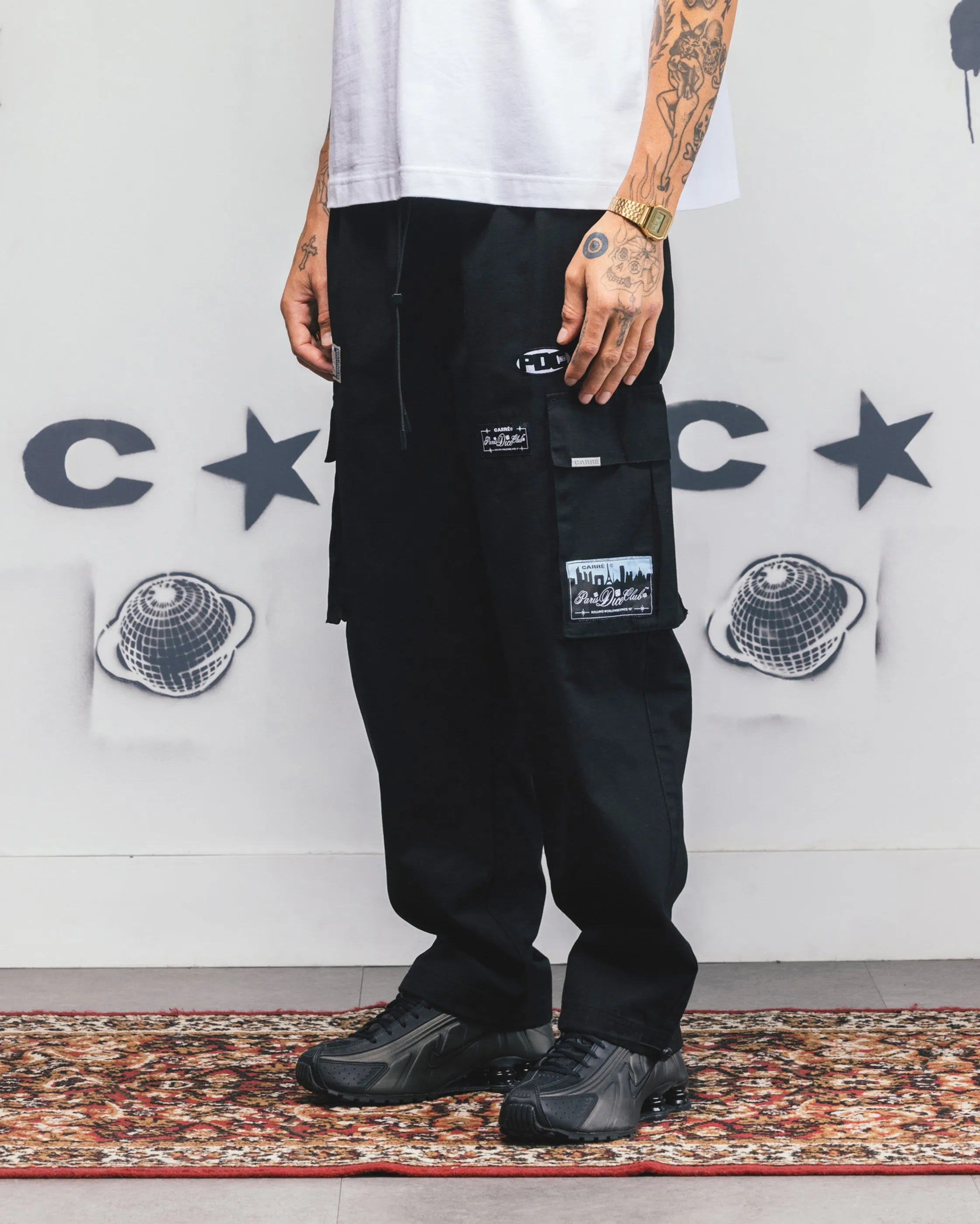 Carre Patchwork Cargo Jogger Black