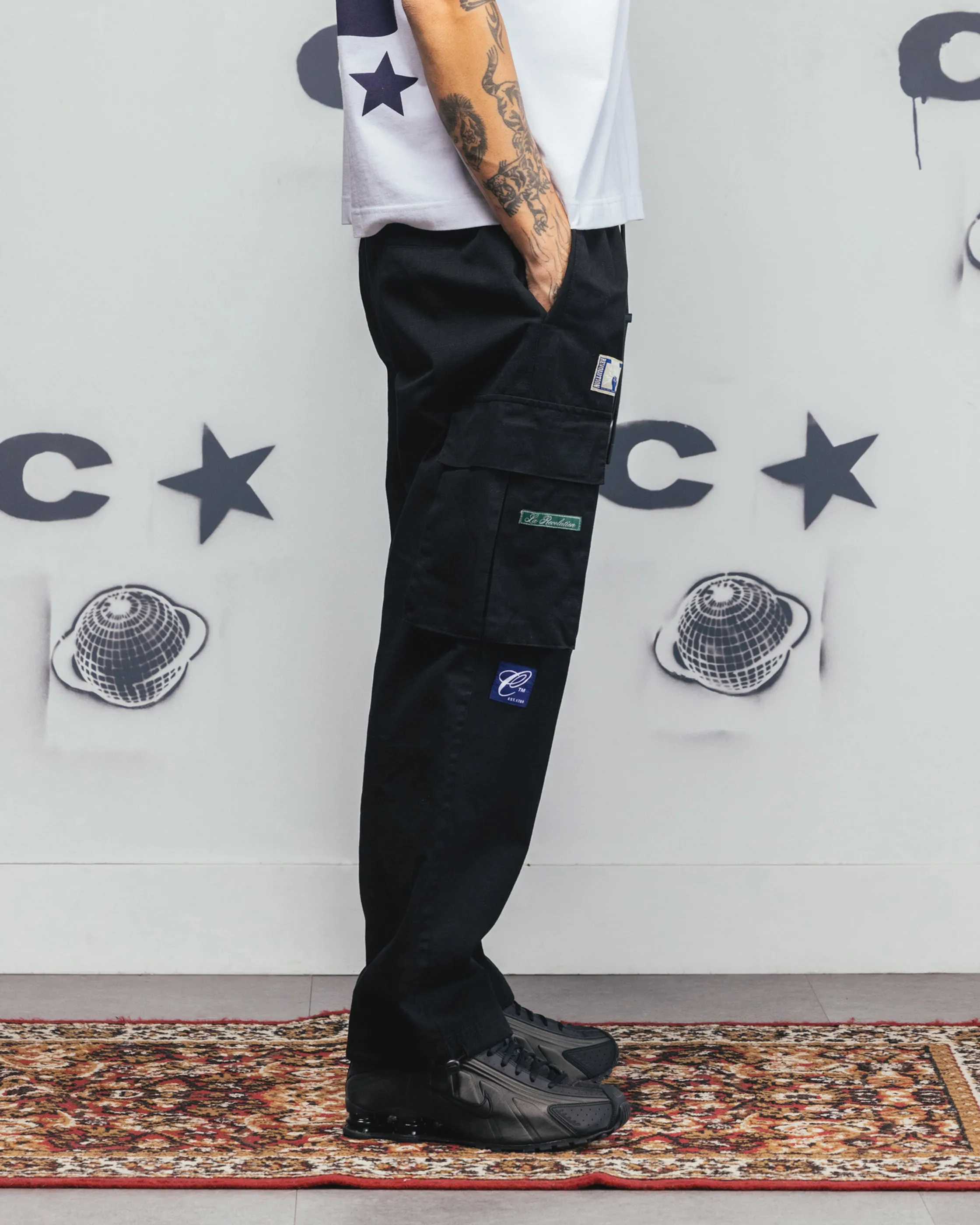 Carre Patchwork Cargo Jogger Black