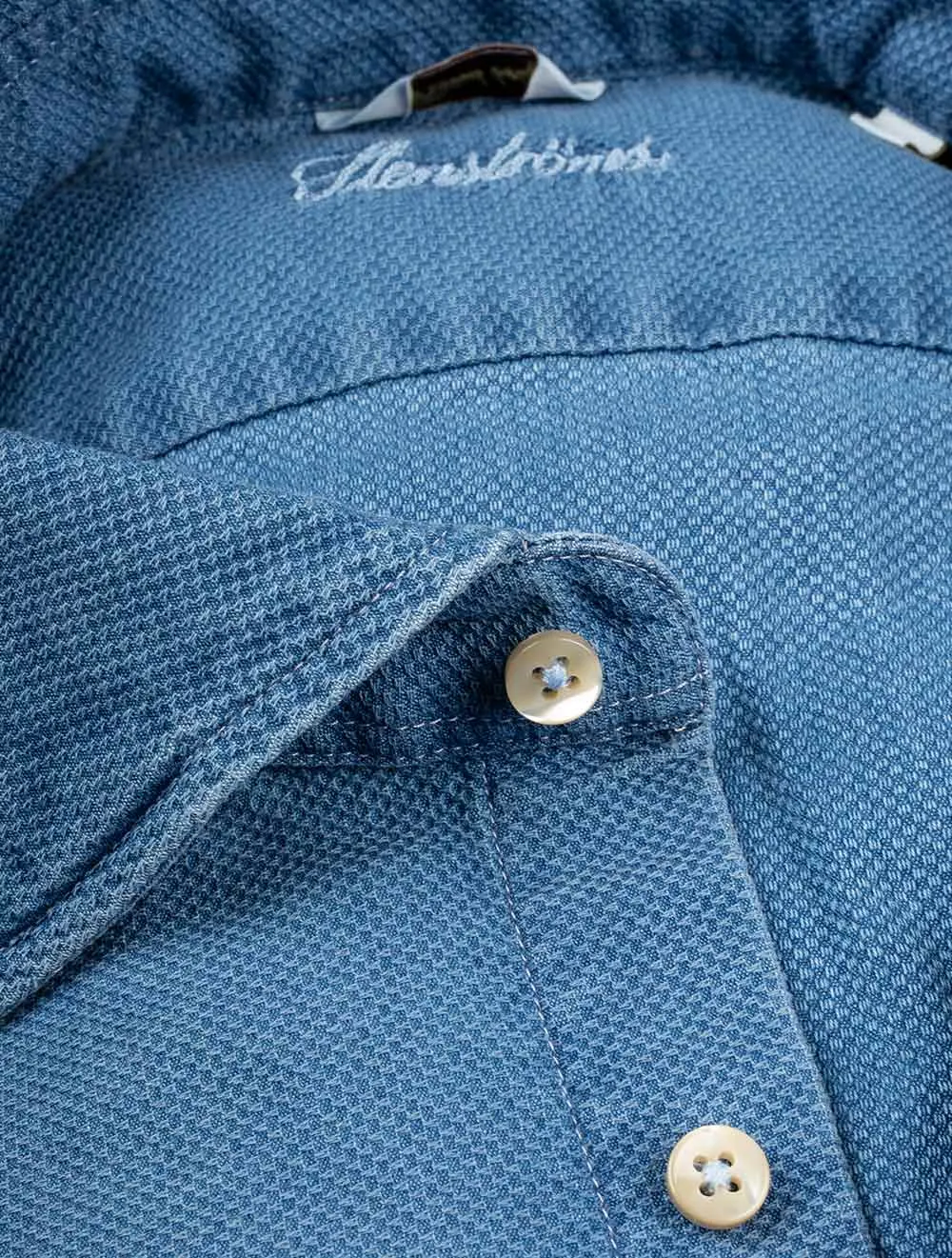 Casual Fitted Textured Shirt Blue