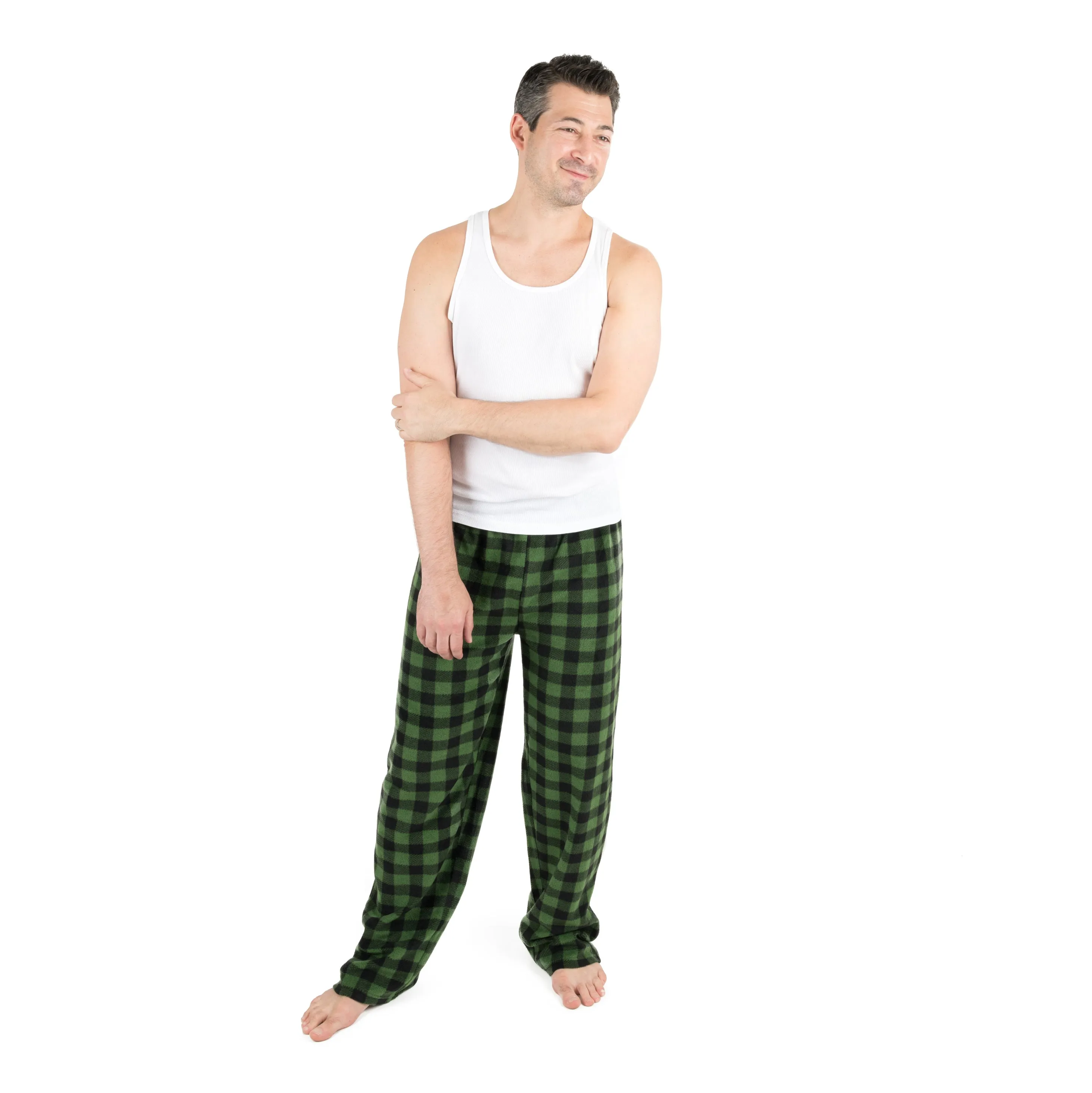 Christmas Mens Fleece Pajama Pants Plaid