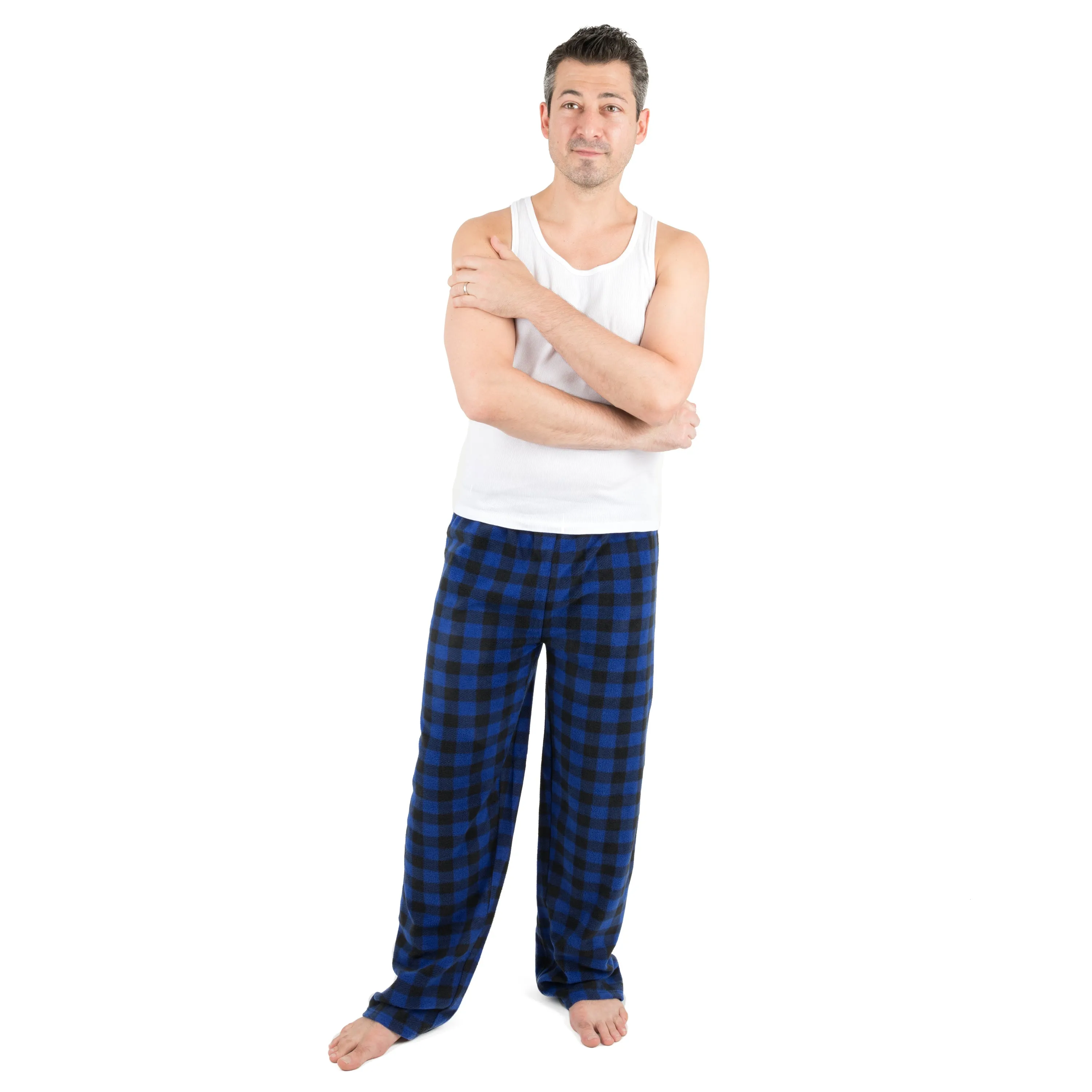 Christmas Mens Fleece Pajama Pants Plaid