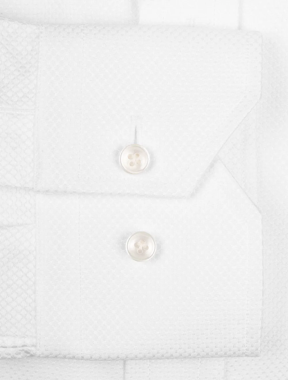 Classic Fit Hex Pattern Single Cuff Shirt White