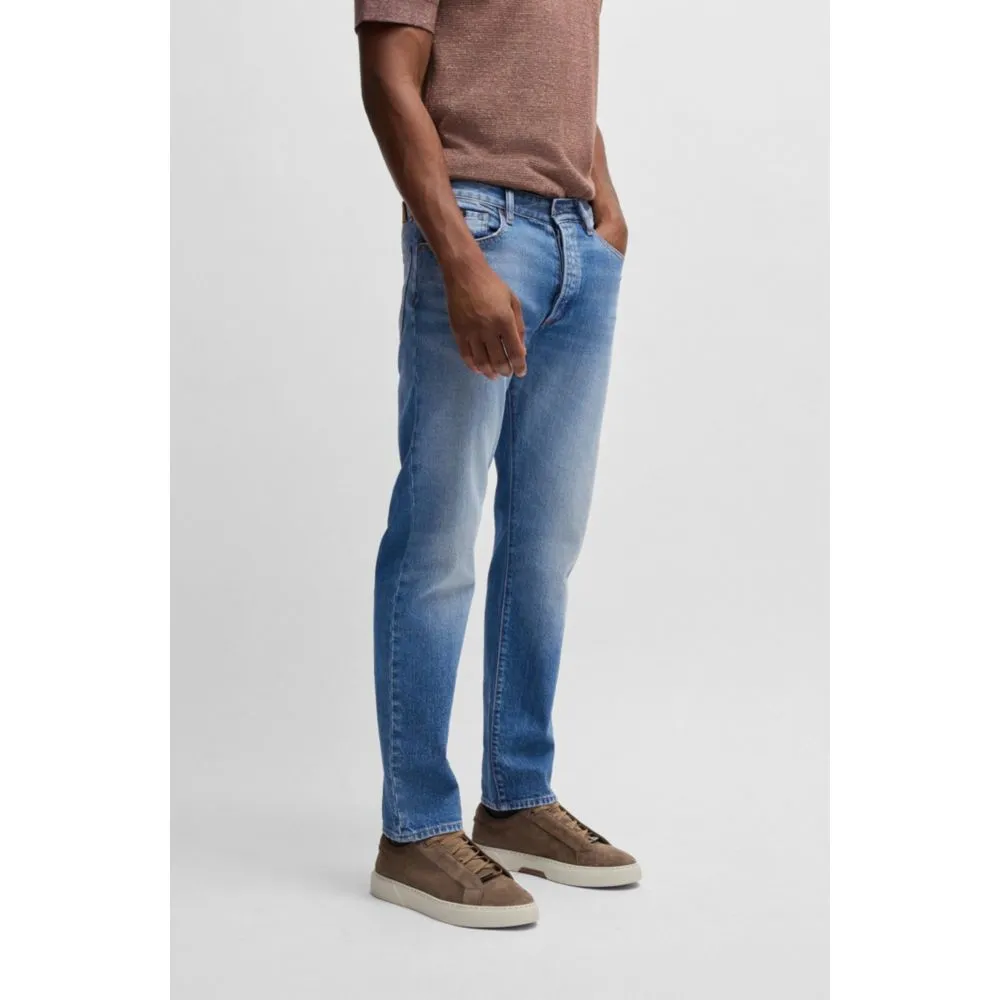 Classic-fit jeans in blue comfort-stretch denim