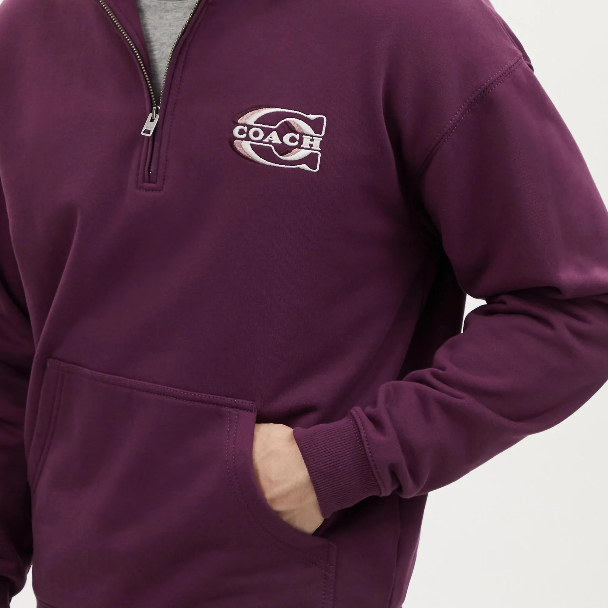 Coach Outlet Relaxed Quarter Zip Sweatshirt