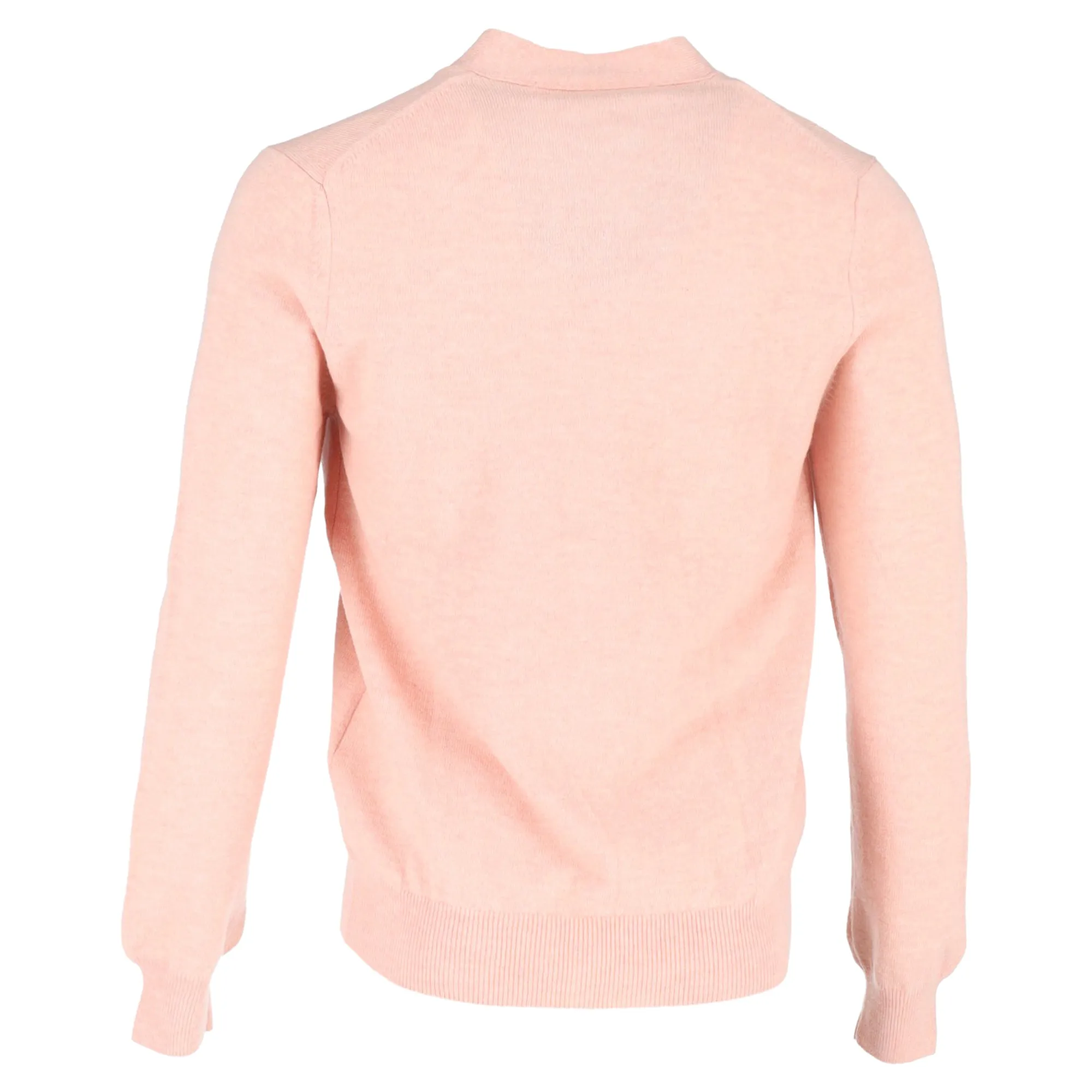 Comme Des Garçons Play Heart Logo-Patch Cardigan in Pink Wool