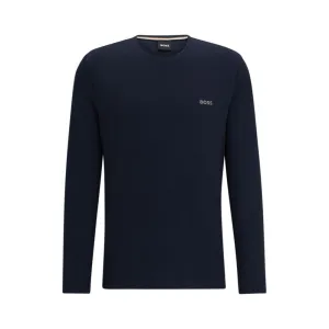 Cotton-blend pajama T-shirt with embroidered logo