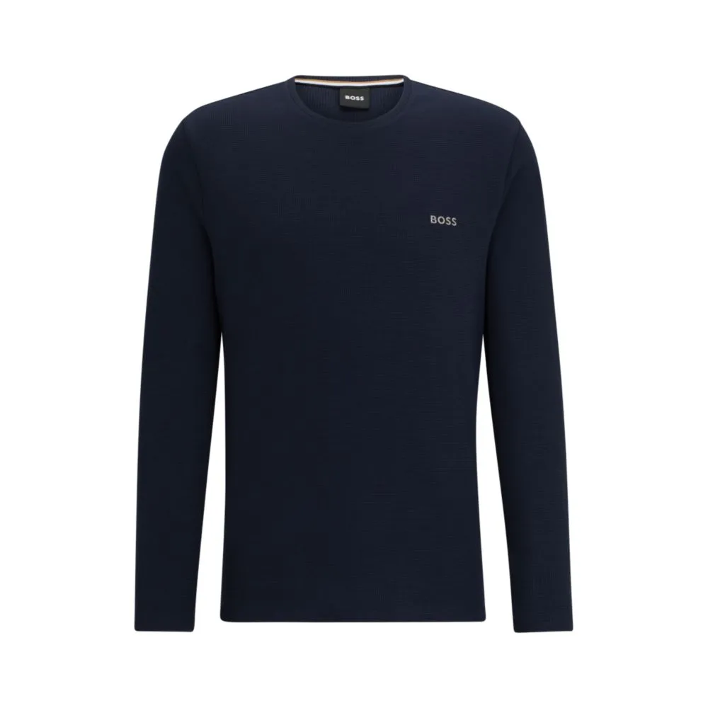 Cotton-blend pajama T-shirt with embroidered logo