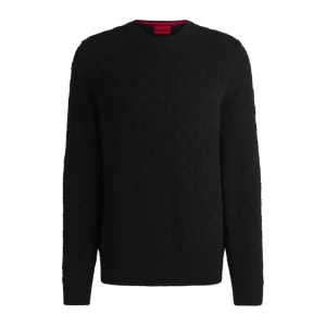 Cotton relaxed-fit sweater with jacquard pattern